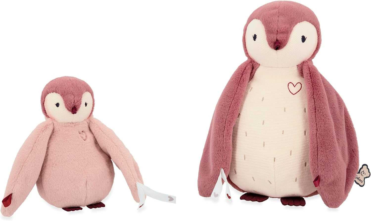 Peluches pinguinos rosa de felpa - padre y cria - kaloo k212004