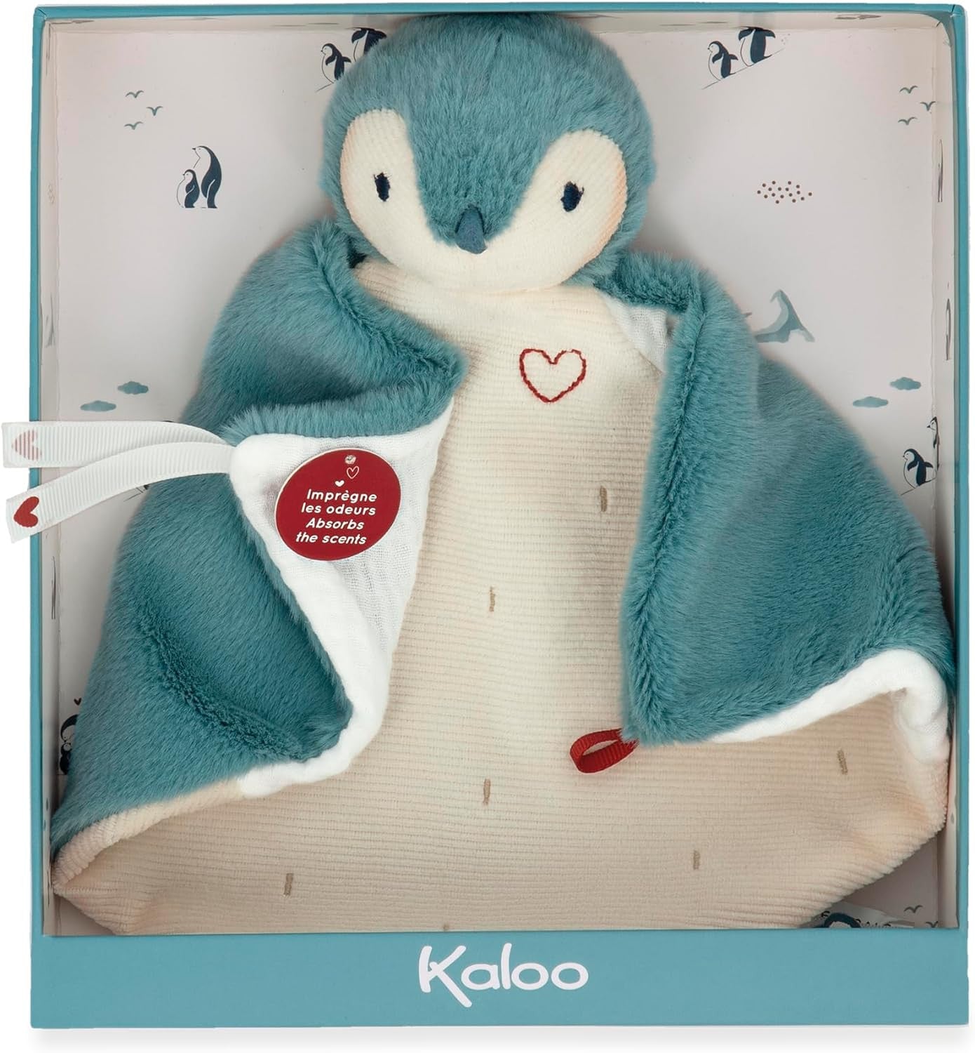 Doudou Pinguino Verde - Manta de Pinguino Verde - Kaloo K212009