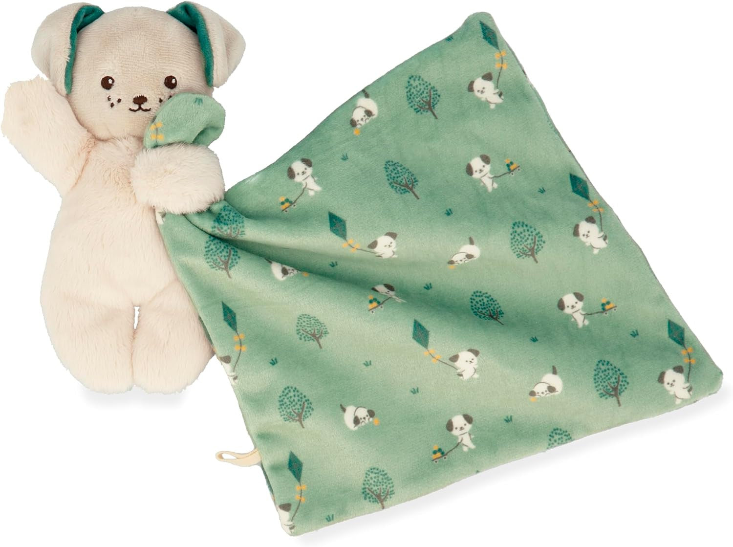 Doudou Perro Verde - Peluche Perro Verde con mantita 18 x 18 cm - Kaloo 226001