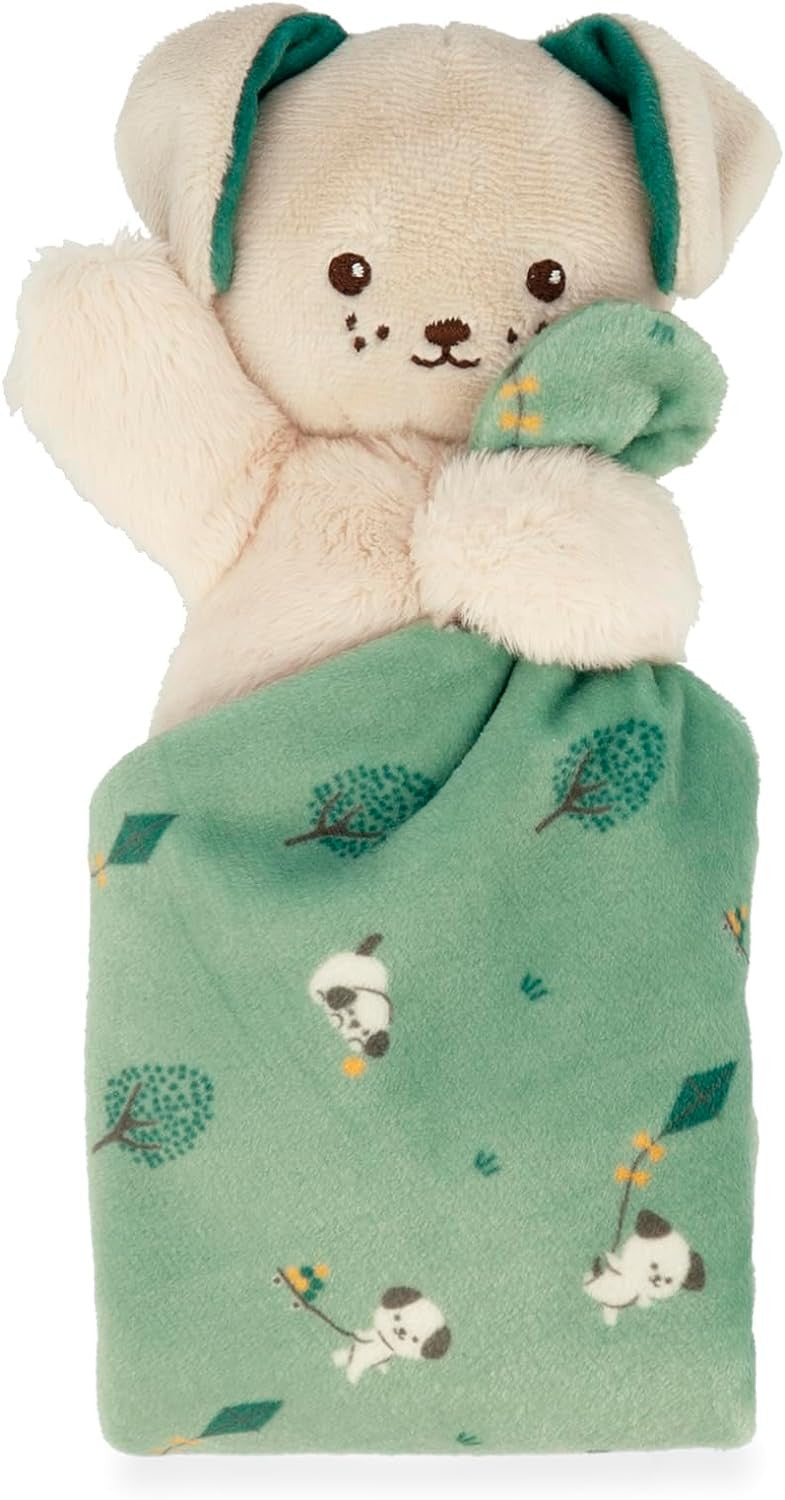 Doudou Perro Verde - Peluche Perro Verde con mantita 18 x 18 cm - Kaloo 226001