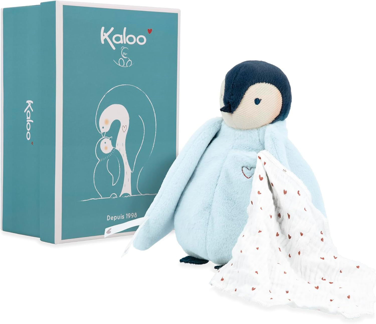 Pinguino Azul de felpa con Pañuelo de Muselina - Kaloo K212002