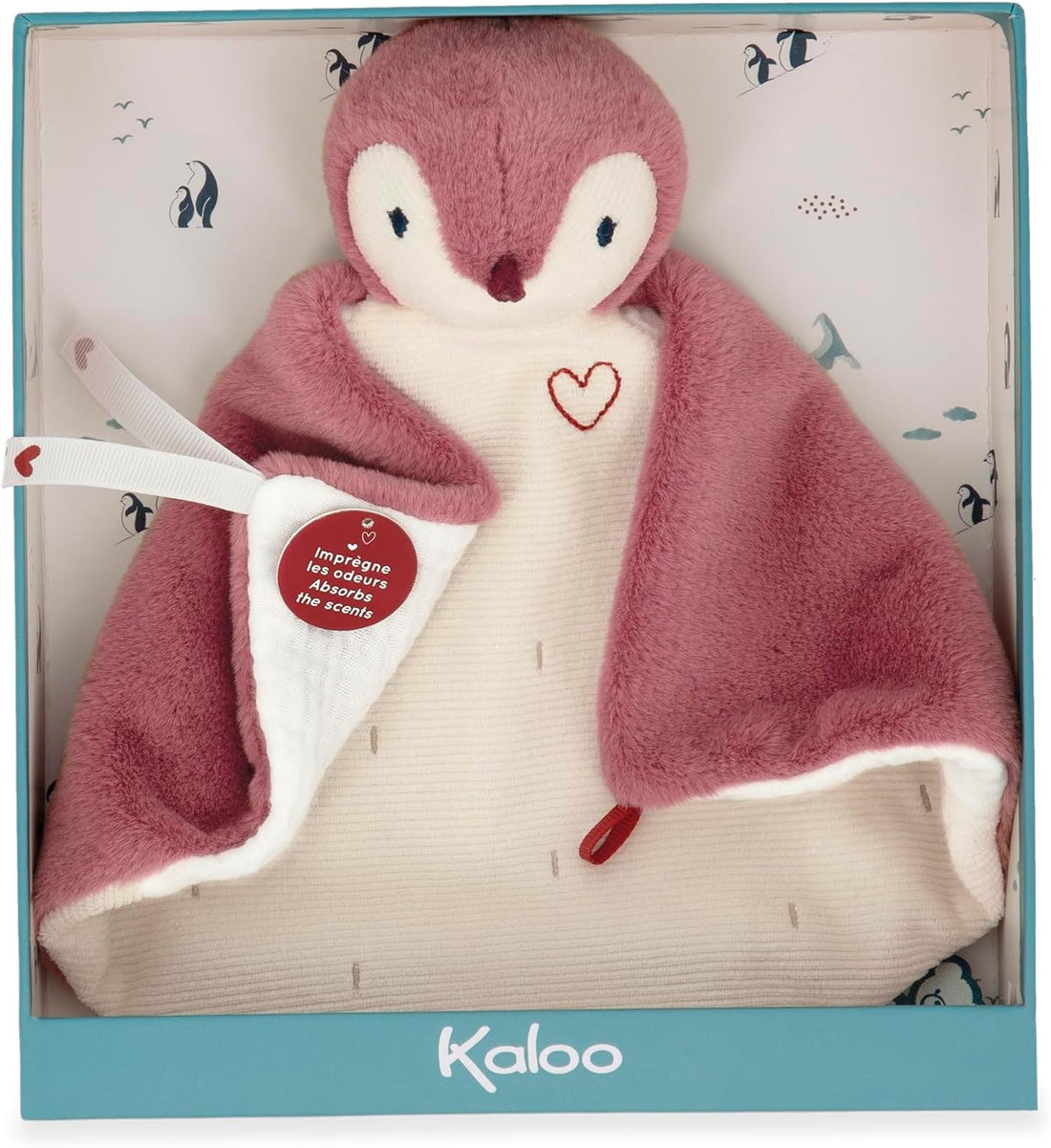 Doudou Pinguino Rosa - Manta de Pinguino Rosa - Kaloo K212007