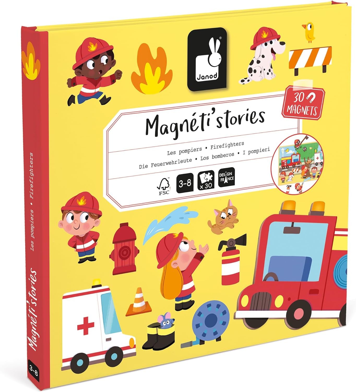Juego Educativo Magnético 30 imanes Magnéti´Stories Los Bomberos - Janod 05453