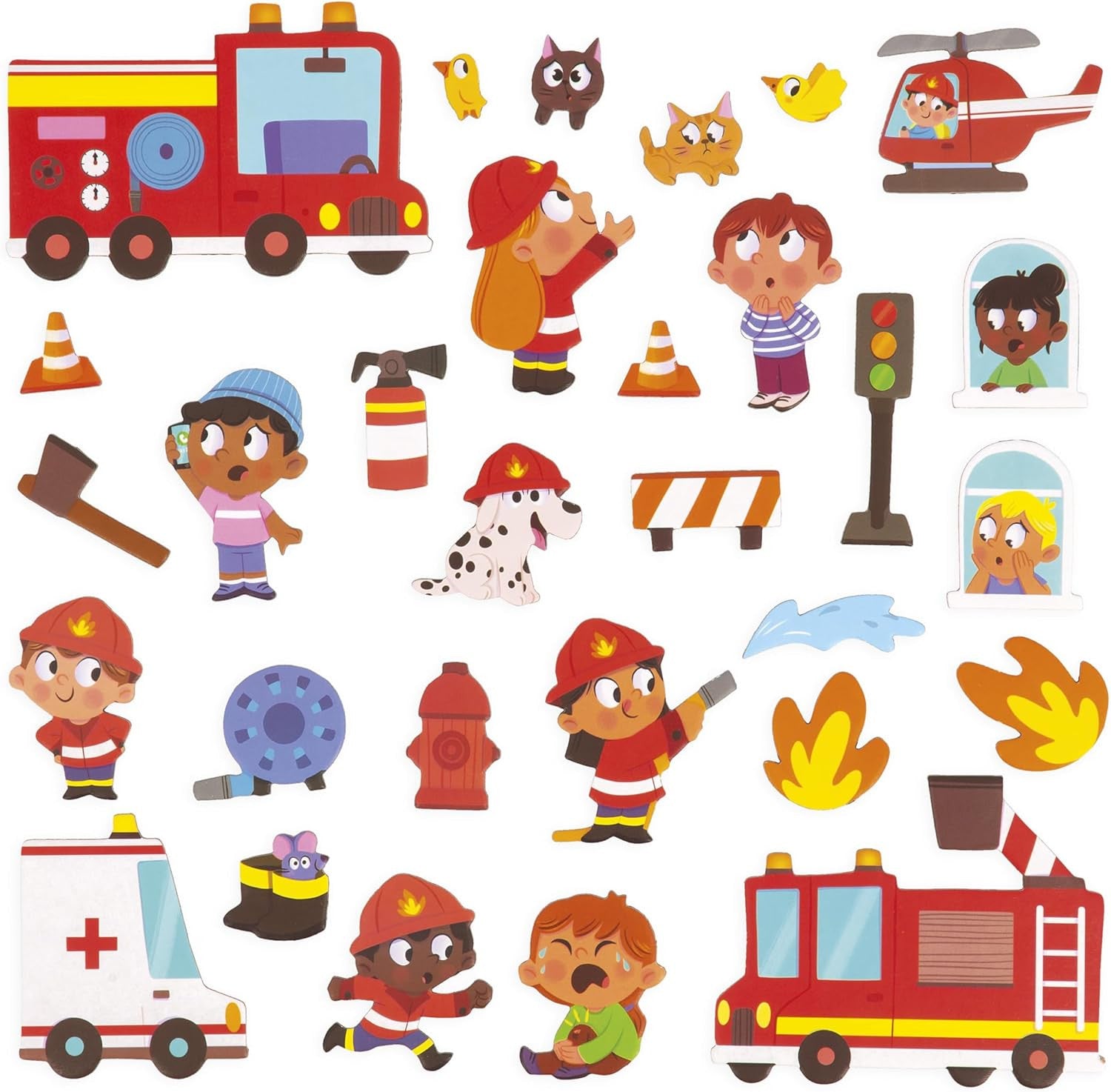Juego Educativo Magnético 30 imanes Magnéti´Stories Los Bomberos - Janod 05453