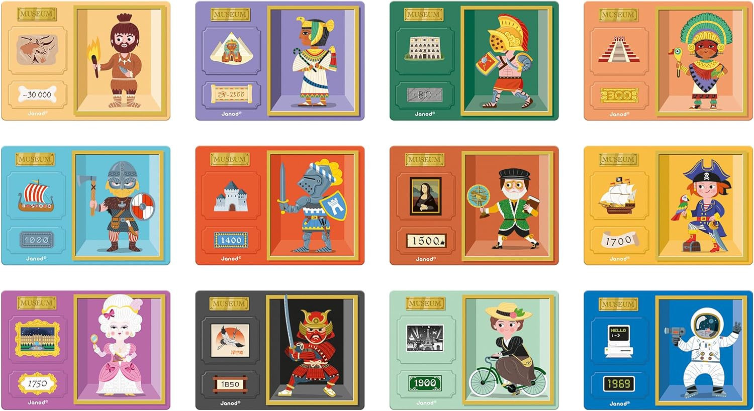 Juego Educativo Magnético 60 Imanes Magnetic´book Historia - Janod 02598