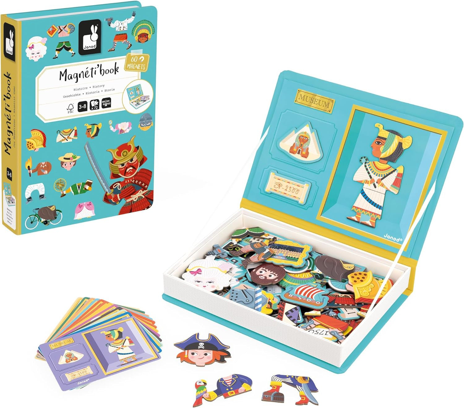 Juego Educativo Magnético 60 Imanes Magnetic´book Historia - Janod 02598