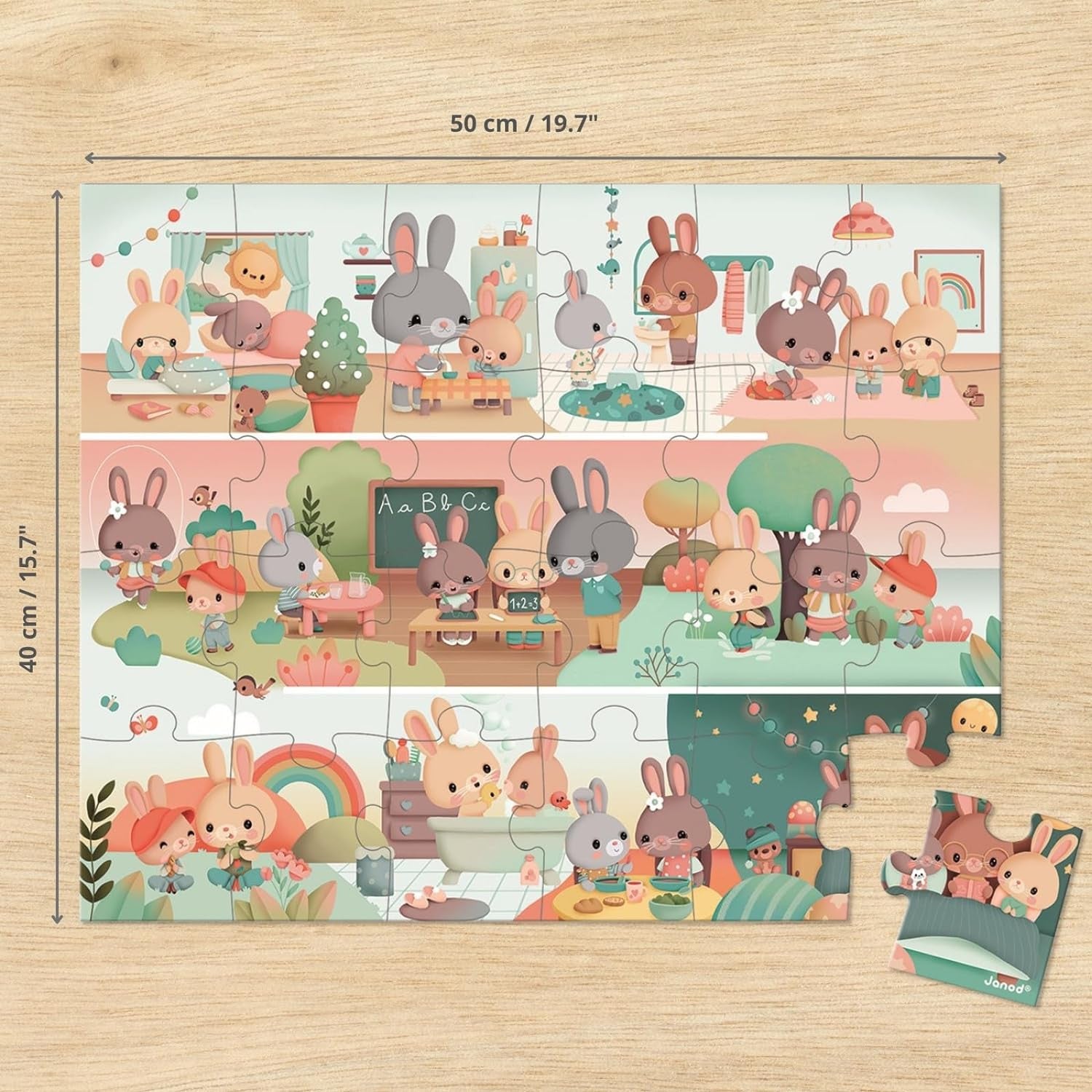 Puzzle Infantil - Un Día 24 Piezas - Juego Educativo de motricidad - Janod 2601