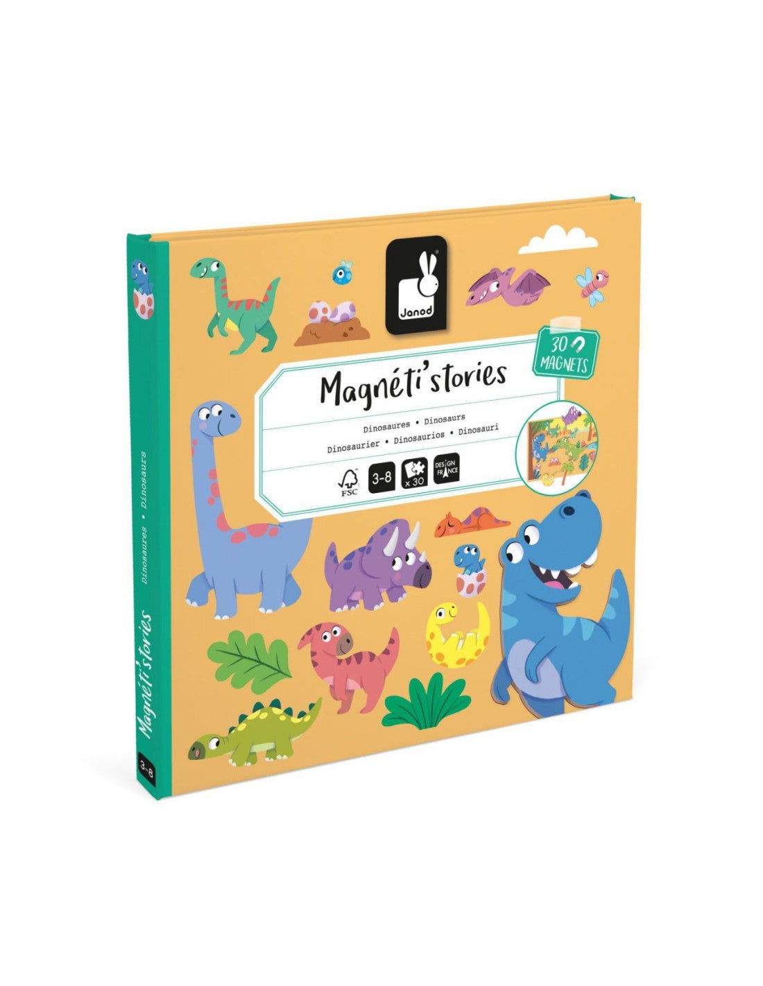 Juego Educativo Magnético 30 Imanes Magnetic´stories Dinosaurios  - Janod 05450