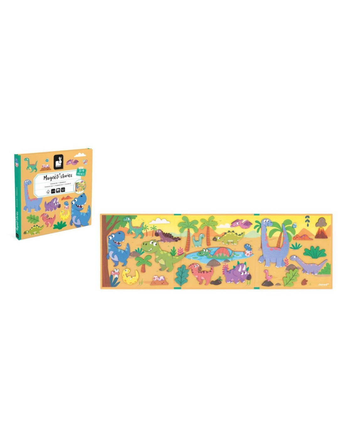 Juego Educativo Magnético 30 Imanes Magnetic´stories Dinosaurios  - Janod 05450