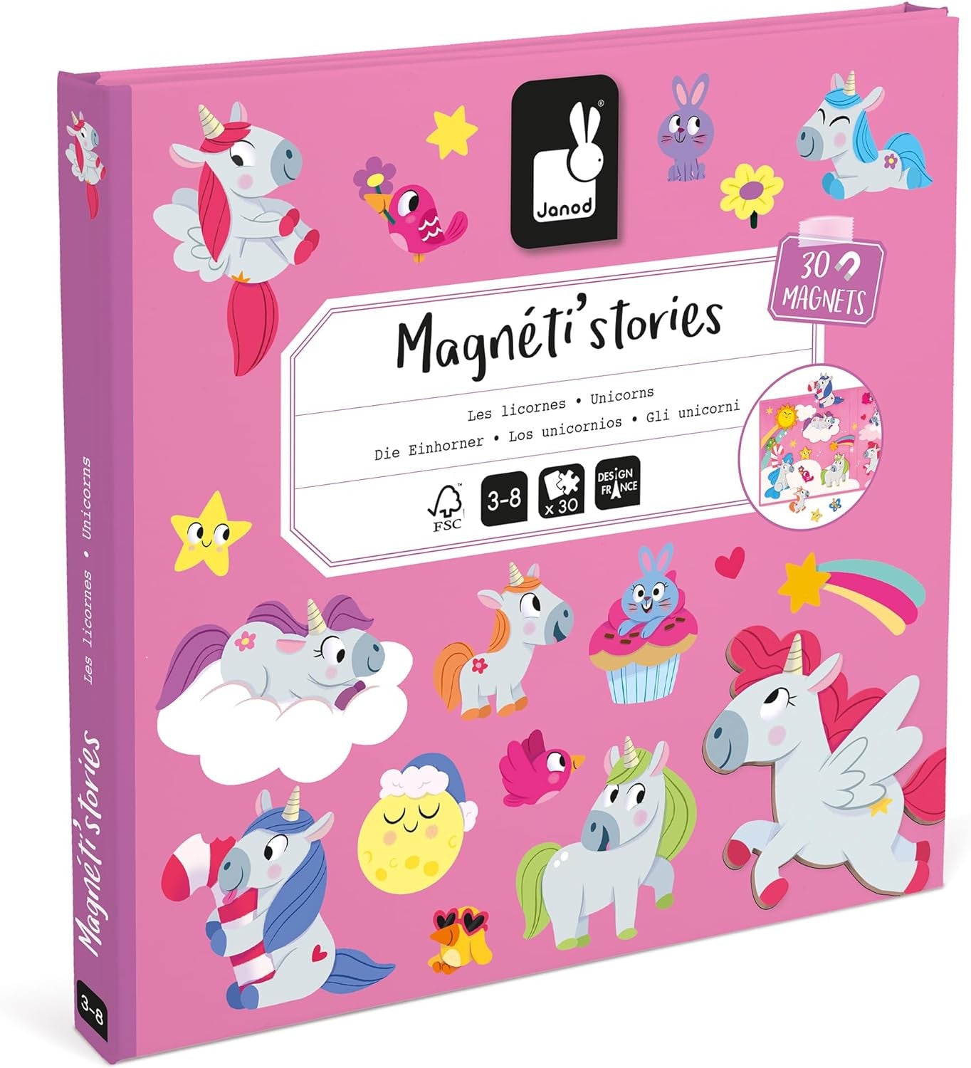 Juego Educativo Magnético 30 Imanes Magneti´Stories Unicornios - Janod 05452