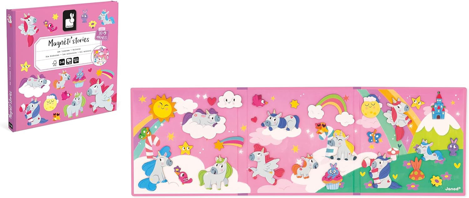 Juego Educativo Magnético 30 Imanes Magneti´Stories Unicornios - Janod 05452