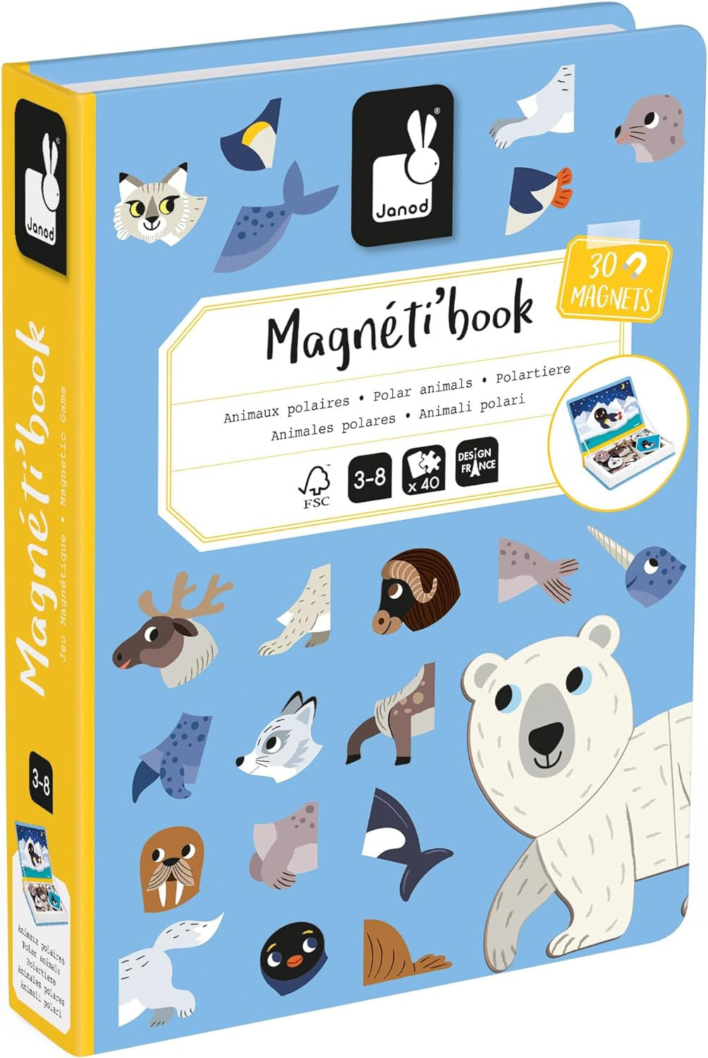 Juego Educativo Magnético 30 Imanes Magnetic´stories Animales Polares - Janod 02599