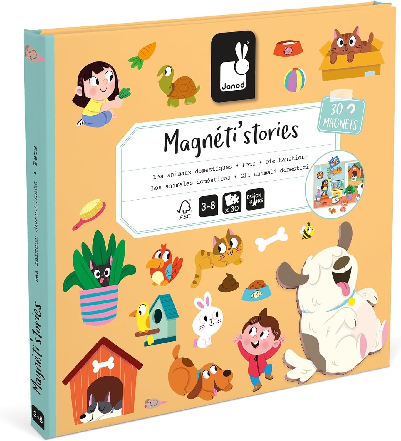 Juego Educativo Magnético 30 Imanes Magneti´Stories Animales Domésticos - Janod 05457