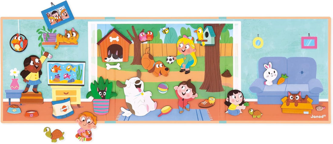 Juego Educativo Magnético 30 Imanes Magneti´Stories Animales Domésticos - Janod 05457