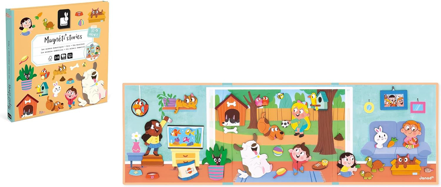 Juego Educativo Magnético 30 Imanes Magneti´Stories Animales Domésticos - Janod 05457