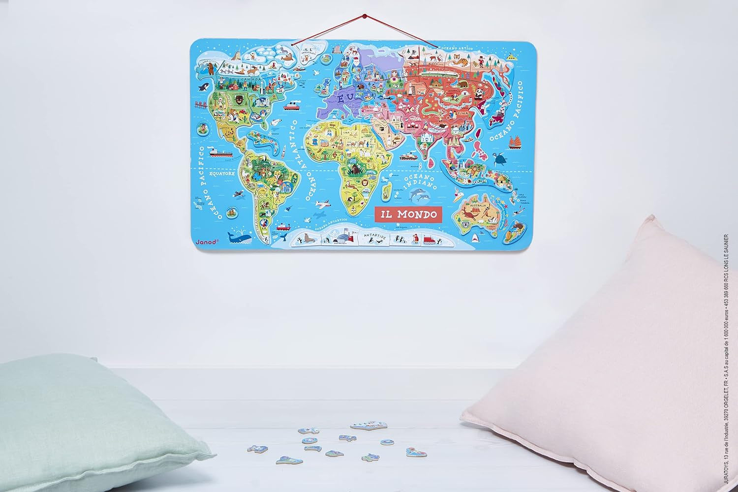 Puzzle Magnético Atlas Mundial en Italiano 92 piezas - Janod 05513