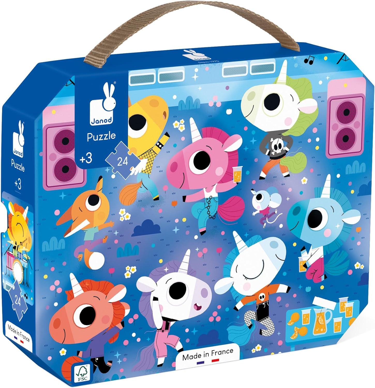 Puzzle Infantil Concierto de Rock Unicornios 24 Piezas - Janod 02544