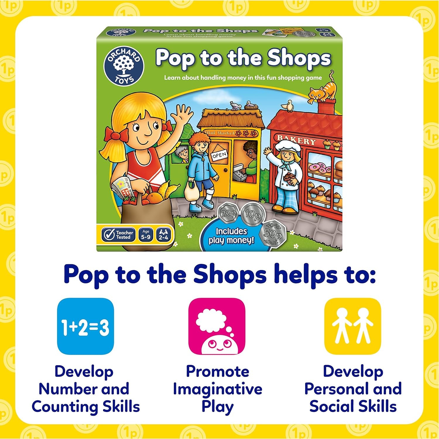Juego Educativo Manejo del Dinero - Pop To Then Shops - Orchard Toys