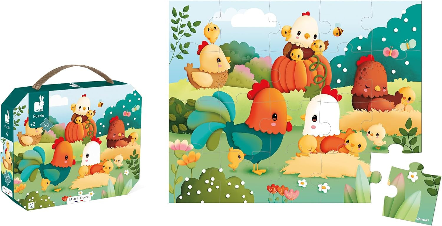 Puzzle infantil bienvenidos al corral 20 piezas - janod 03320