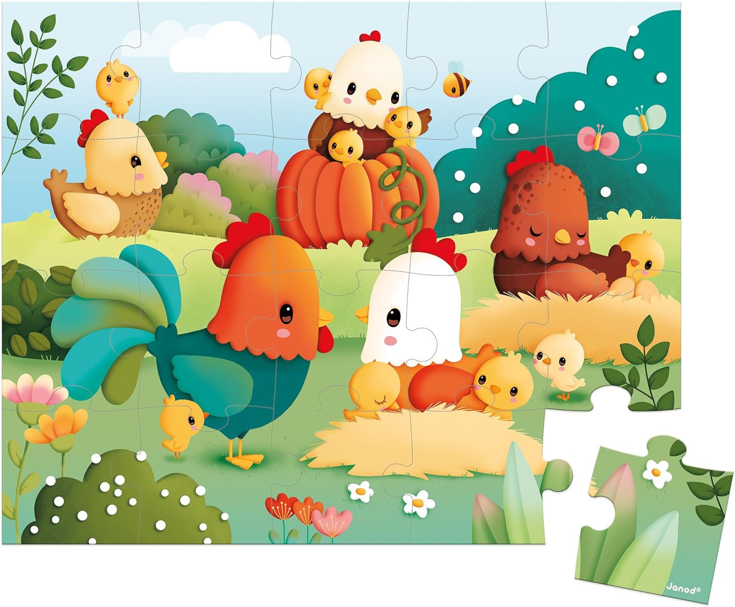 Puzzle Infantil Bienvenidos al Corral 20 Piezas - Janod 03320