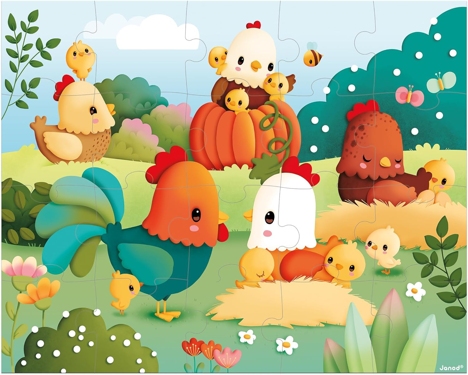 Puzzle Infantil Bienvenidos al Corral 20 Piezas - Janod 03320
