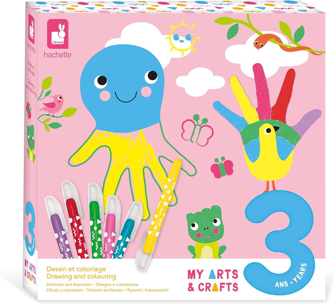 Manualidades Pintura por Números y Colores - Juego para dibujar y colorear 3 años - Janod 09149