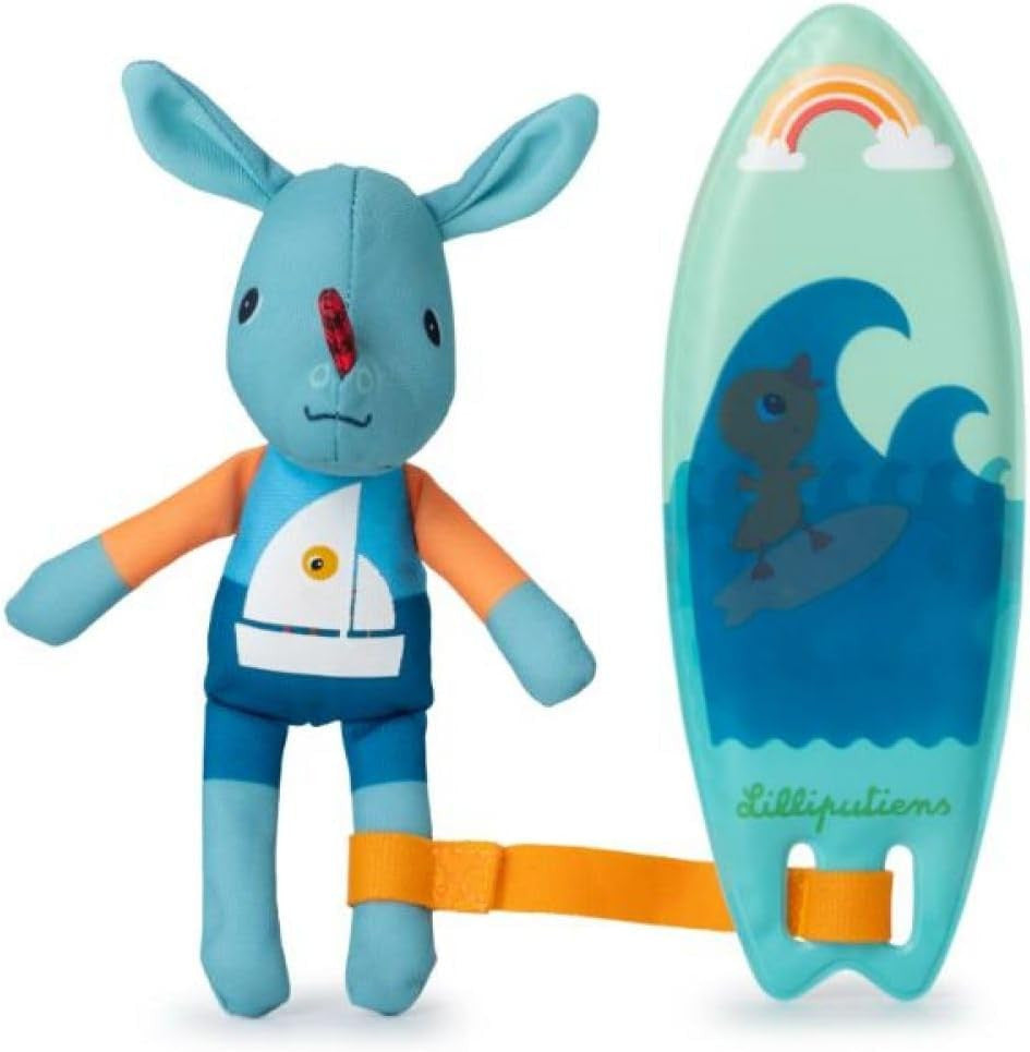 uguete de baño Joe Magic Bath Surfer de Lilliputiens con tabla de surf que cambia de color - Educar Jugando - Lilliputiens 83543