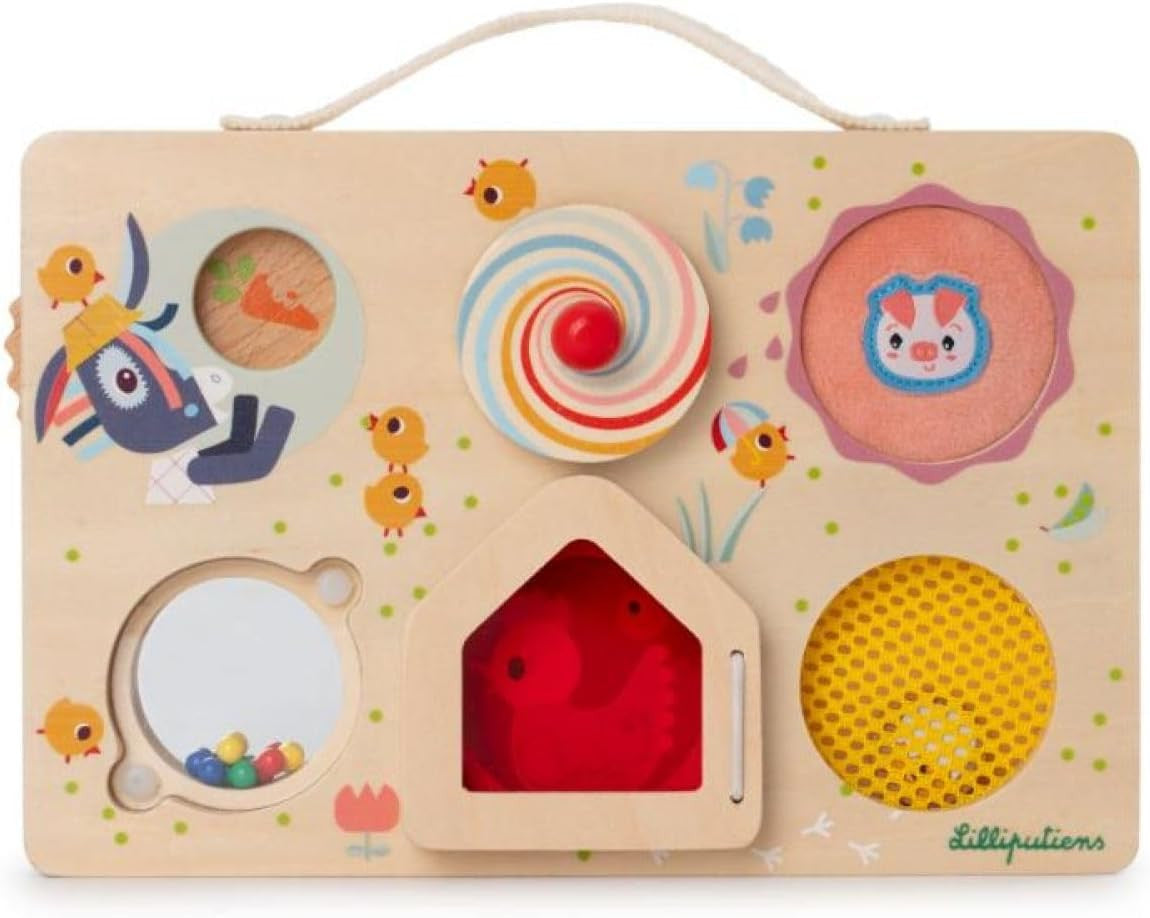 Juego de Motricidad Panel de Actividades - La Granja - Lilliputiens 83508