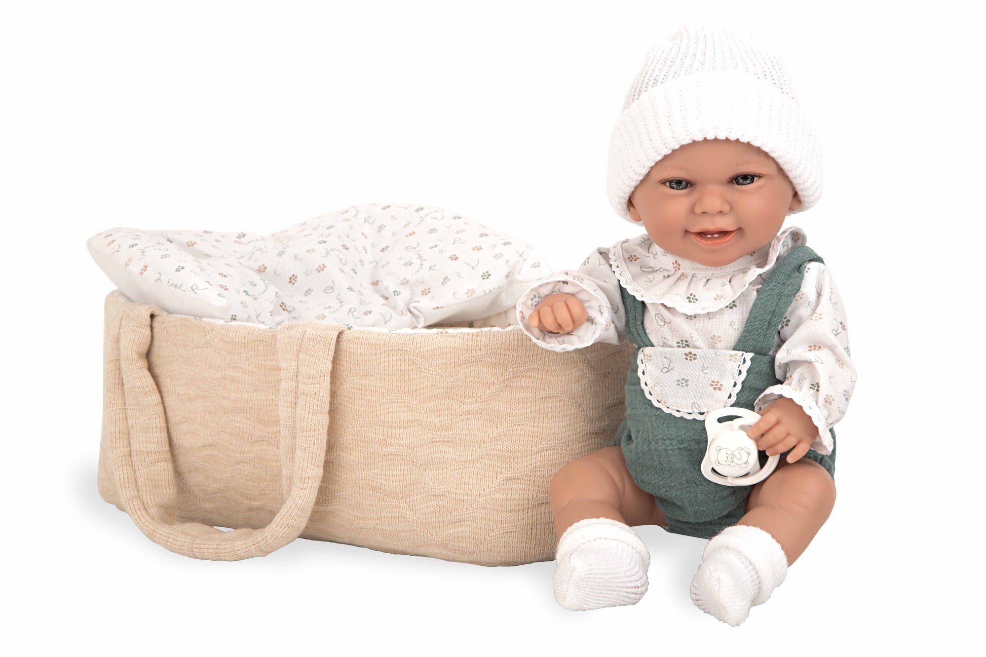 Muñeco Elegance 33 cm Babyto Verde con Capazo - Arias 60730