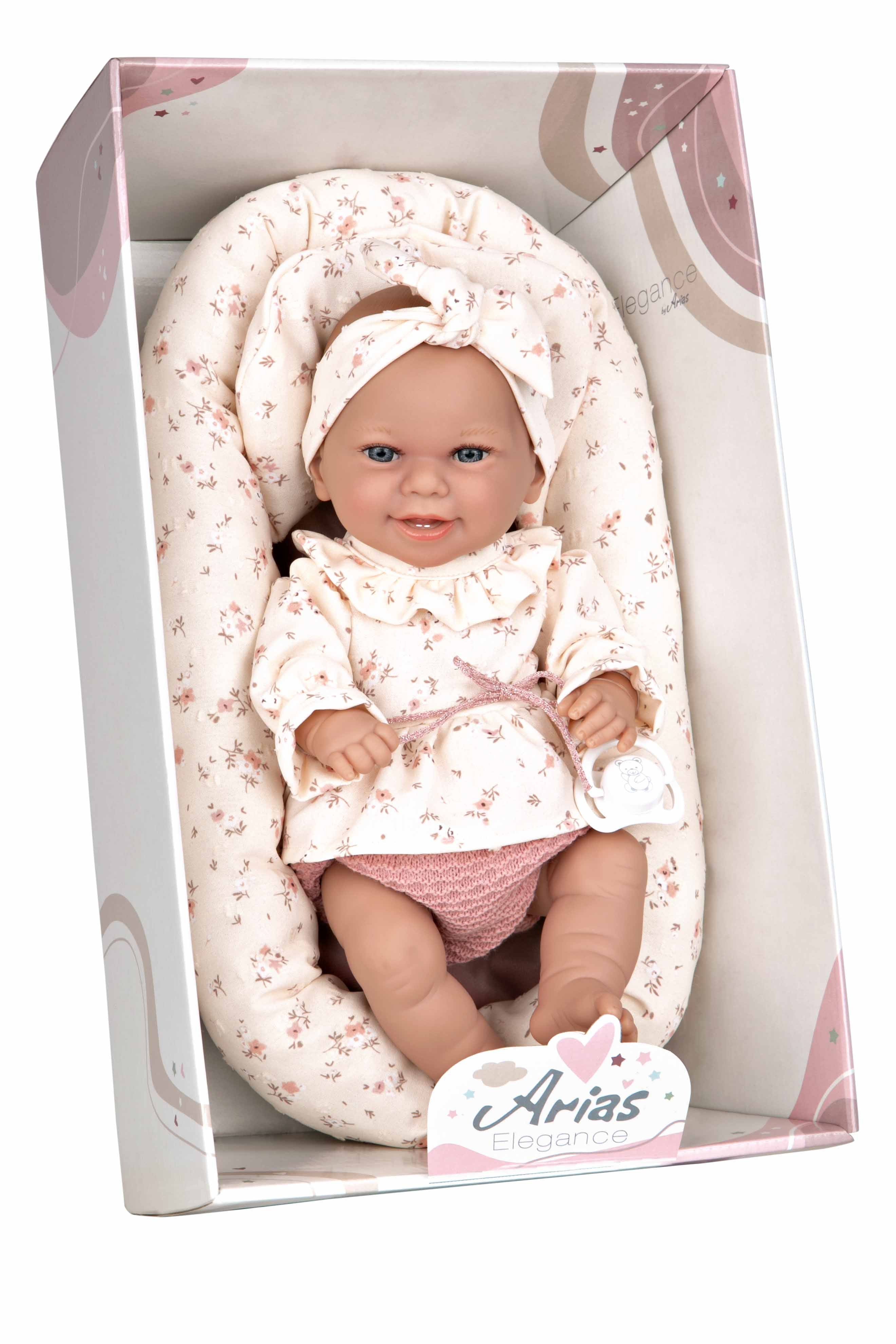 Muñeca Elegance 33 cm Babyto Beige con Capazo - Arias 60797
