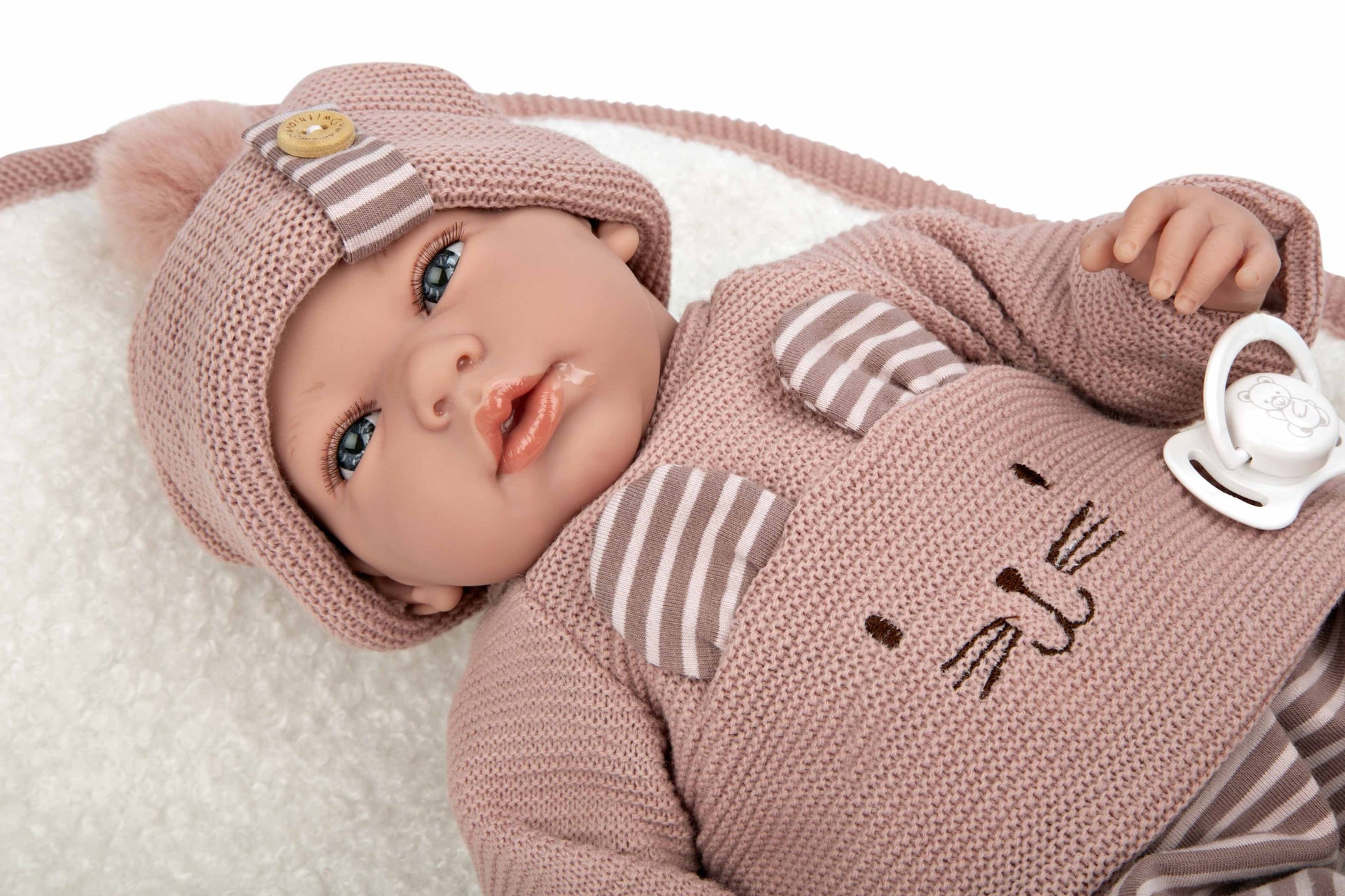 Muñeca Elegance 40 cm Andie Rosa con Manta - Muñeco de Peso - Arias 60802