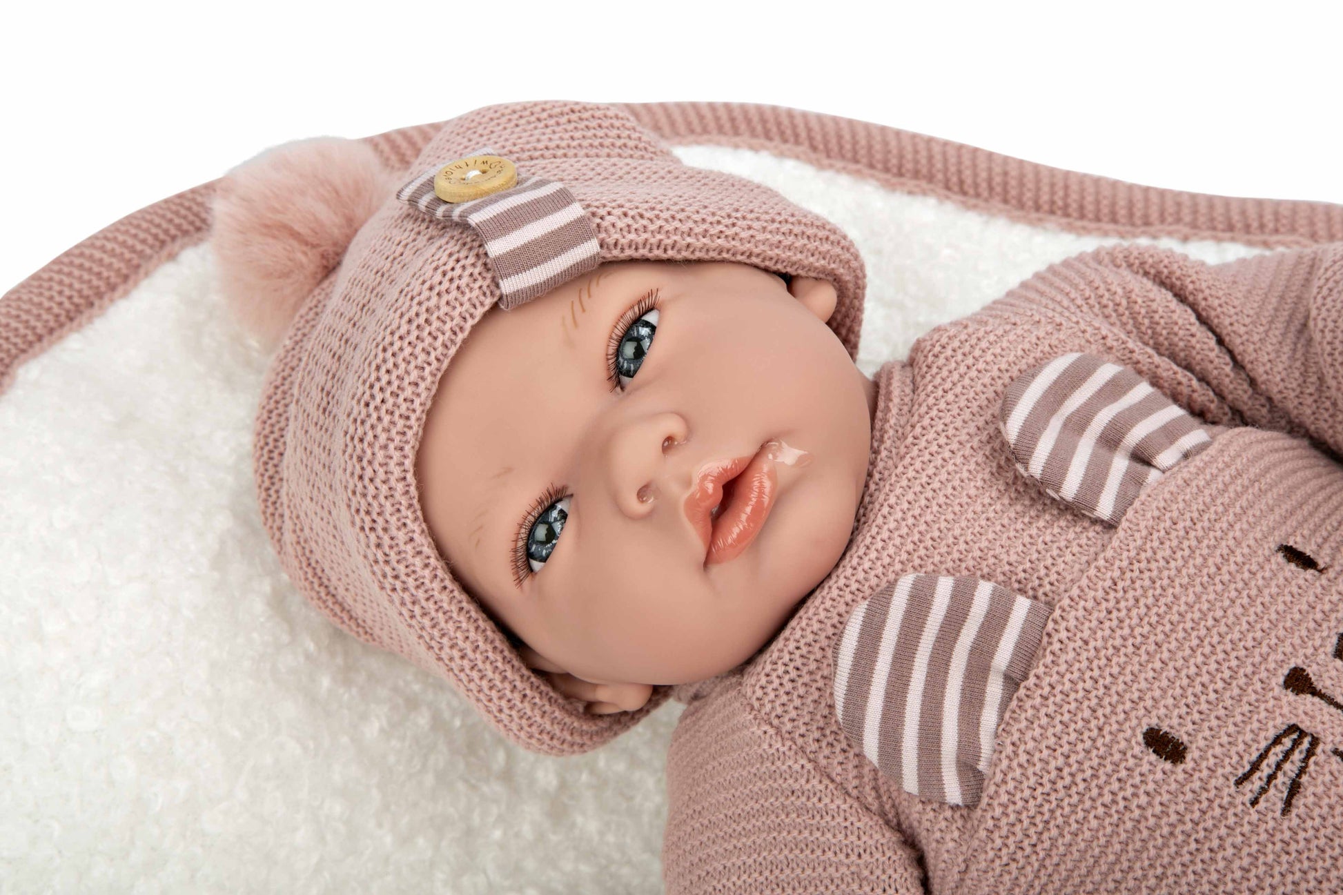Muñeca Elegance 40 cm Andie Rosa con Manta - Muñeco de Peso - Arias 60802