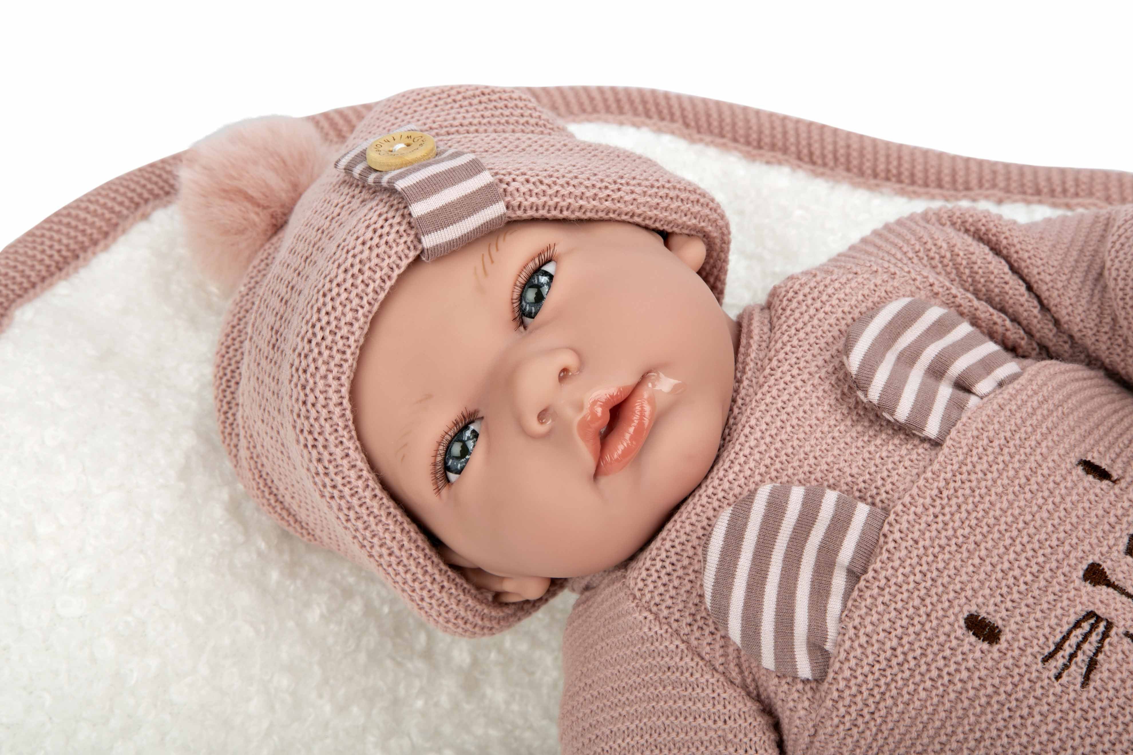 Muñeca Elegance 40 cm Andie Rosa con Manta - Muñeco de Peso - Arias 60802