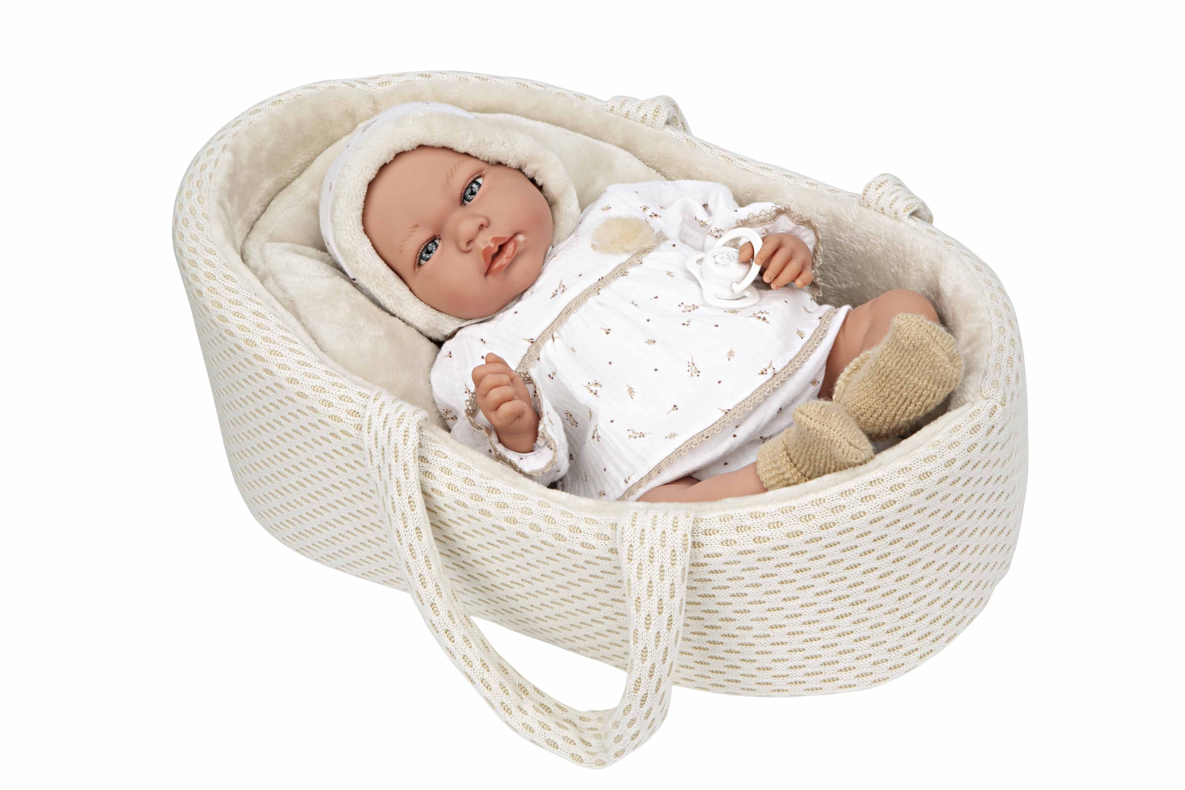 Muñeca Elegance 40 cm Andie Rosa con Capazo y Mecanismo de Lloro Try Me - Arias 60803