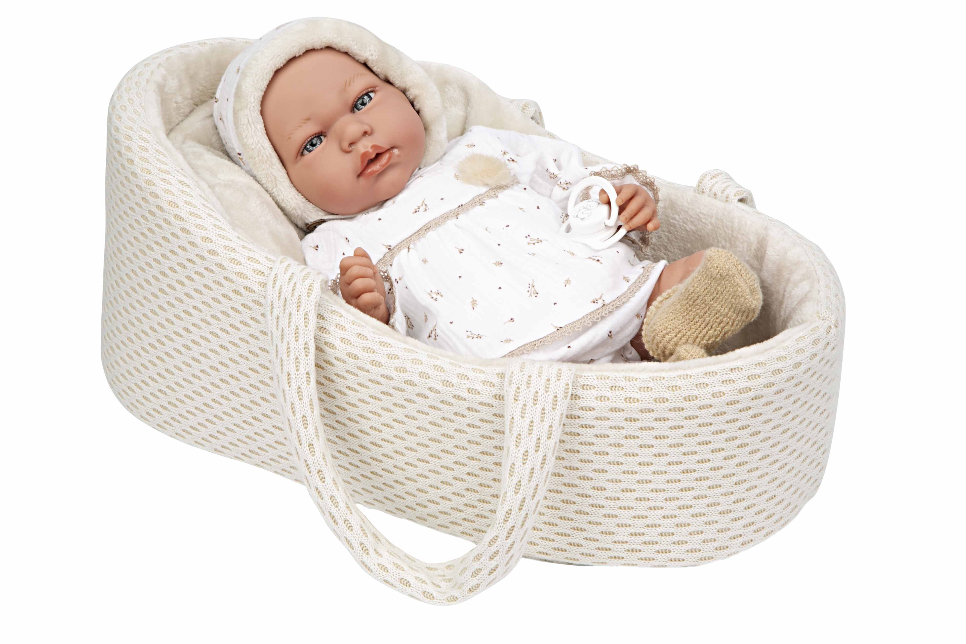 Muñeca Elegance 40 cm Andie Rosa con Capazo y Mecanismo de Lloro Try Me - Arias 60803