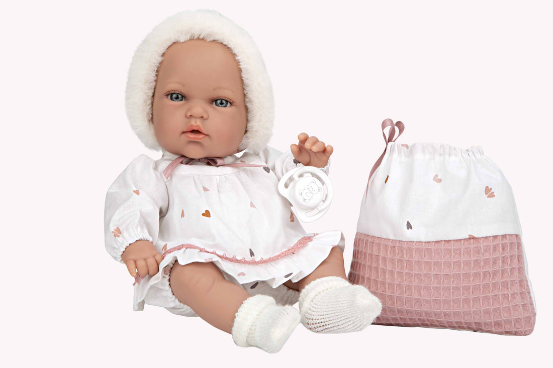 Muñeca Elegance 30 cm Natal Blanco con Bolsa Multiusos - Arias 60804