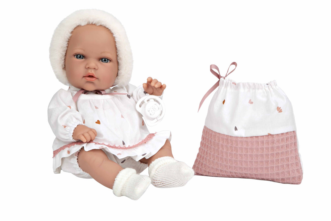 Muñeca Elegance 30 cm Natal Blanco con Bolsa Multiusos - Arias 60804