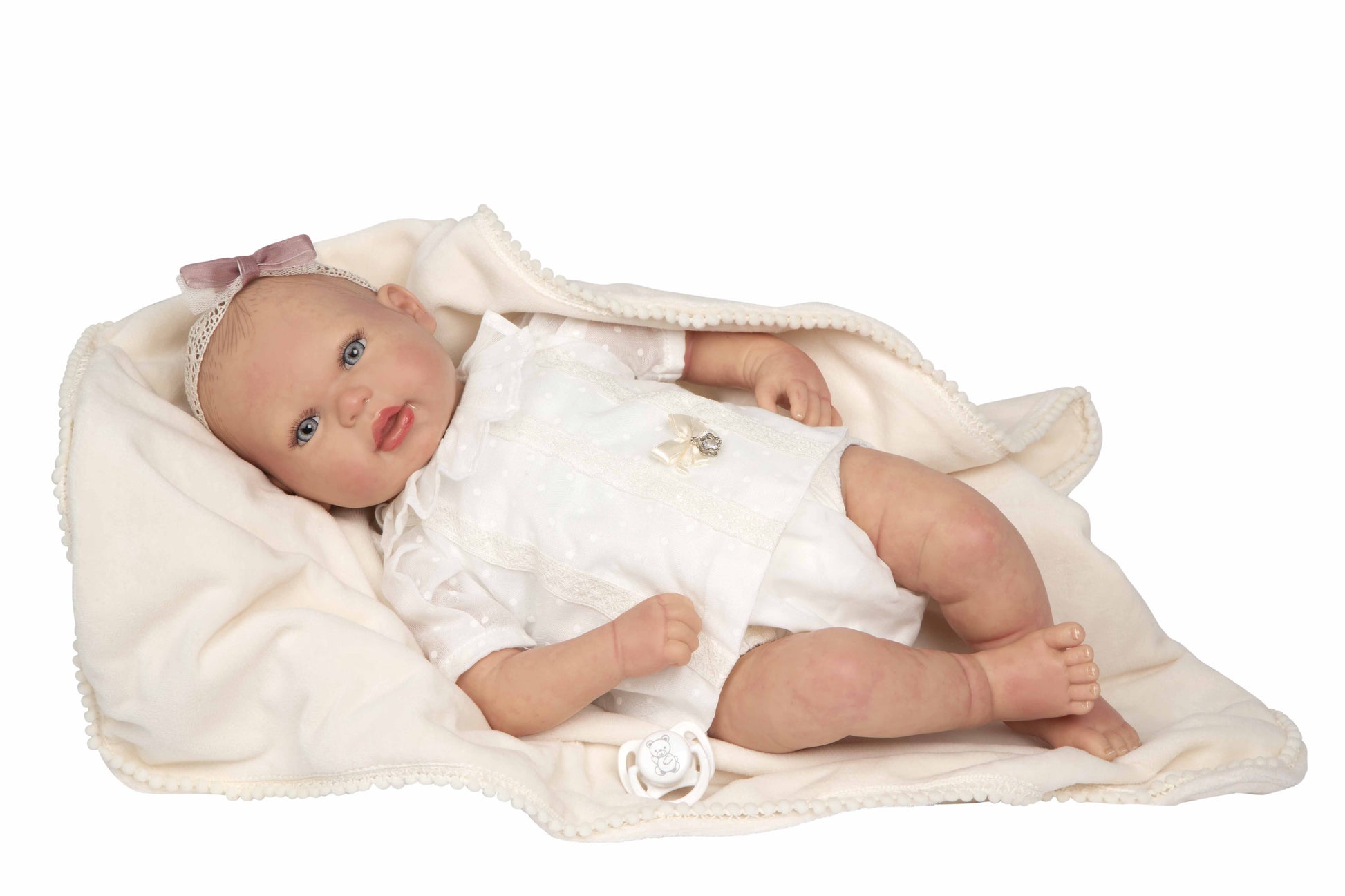 Muñeca Reborn 45 cm Delia con Manta y con Pelo Decorado - Arias 98169
