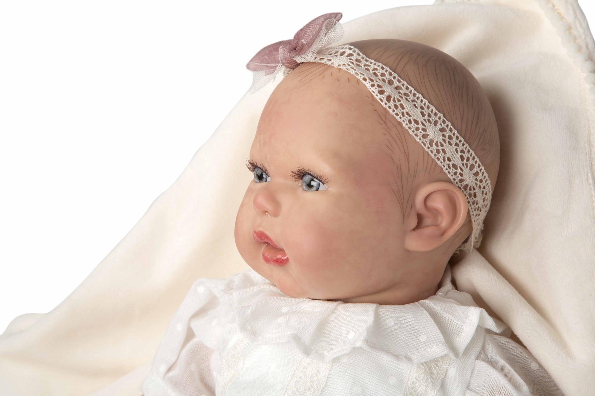 Muñeca Reborn 45 cm Delia con Manta y con Pelo Decorado - Arias 98169