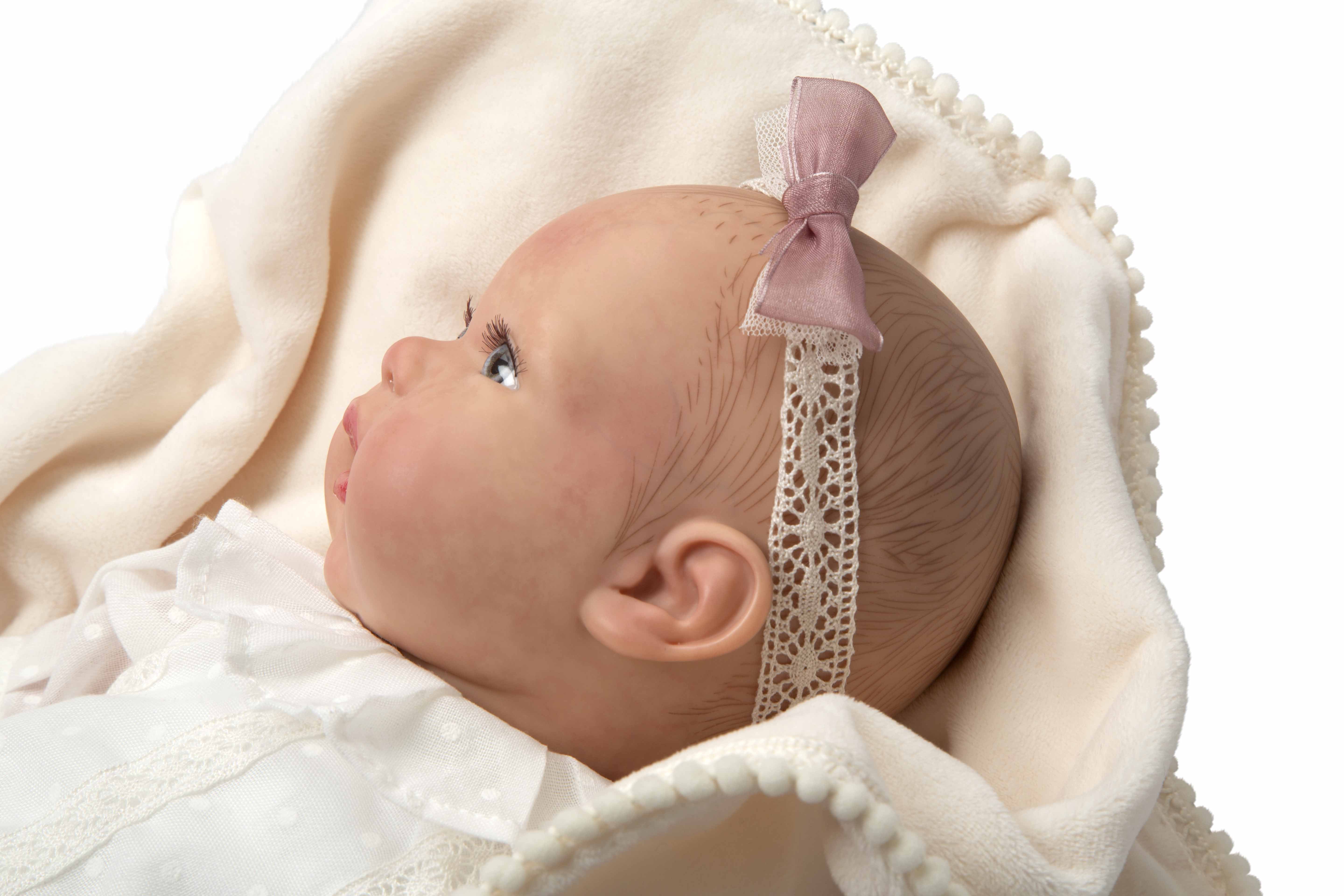 Muñeca Reborn 45 cm Delia con Manta y con Pelo Decorado - Arias 98169