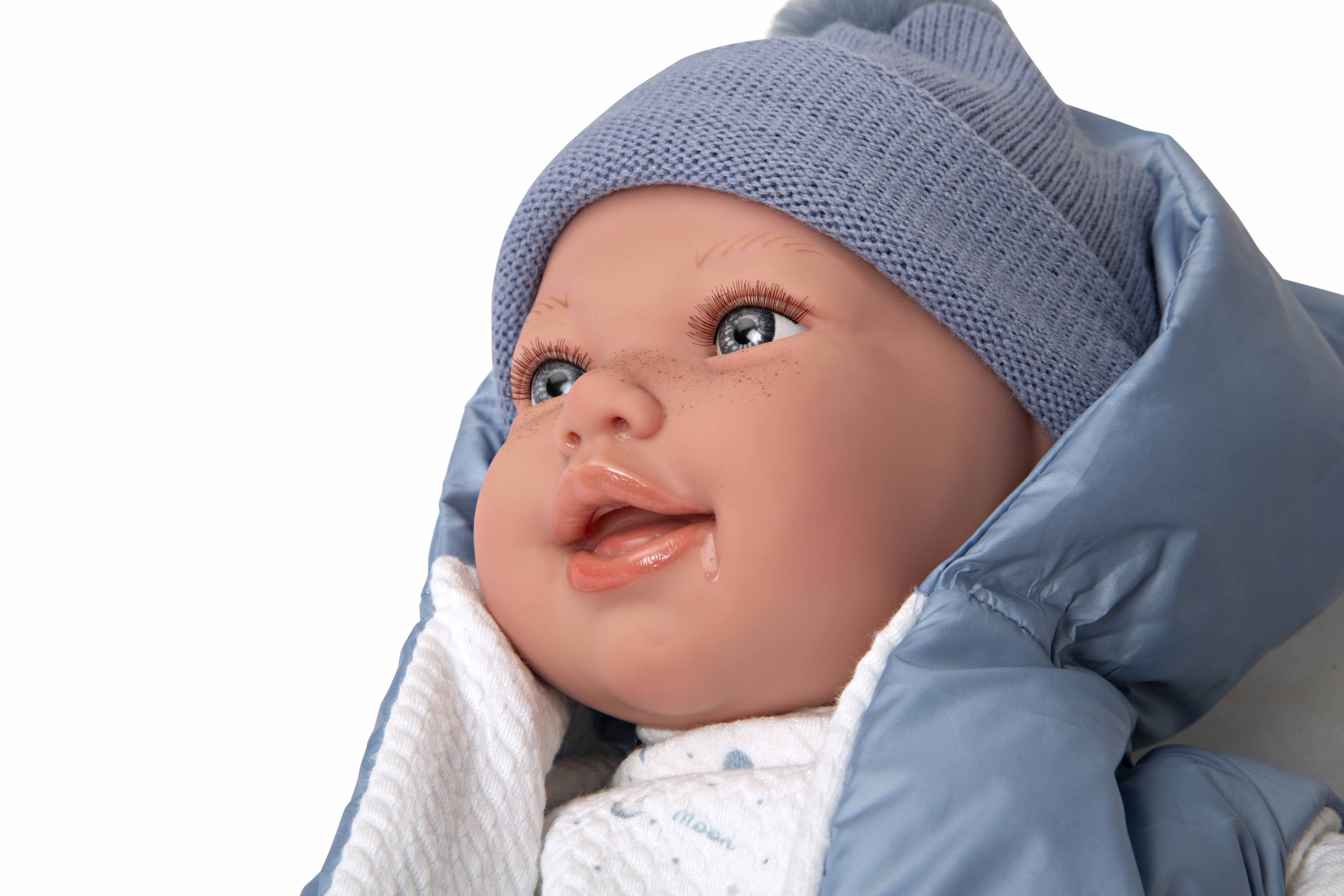 Muñeca con Peso Elegance 45 cm Adi Azul con Mochila - Arias 65377