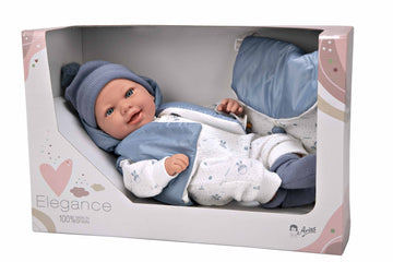 Muñeca con Peso Elegance 45 cm Adi Azul con Mochila - Arias 65377