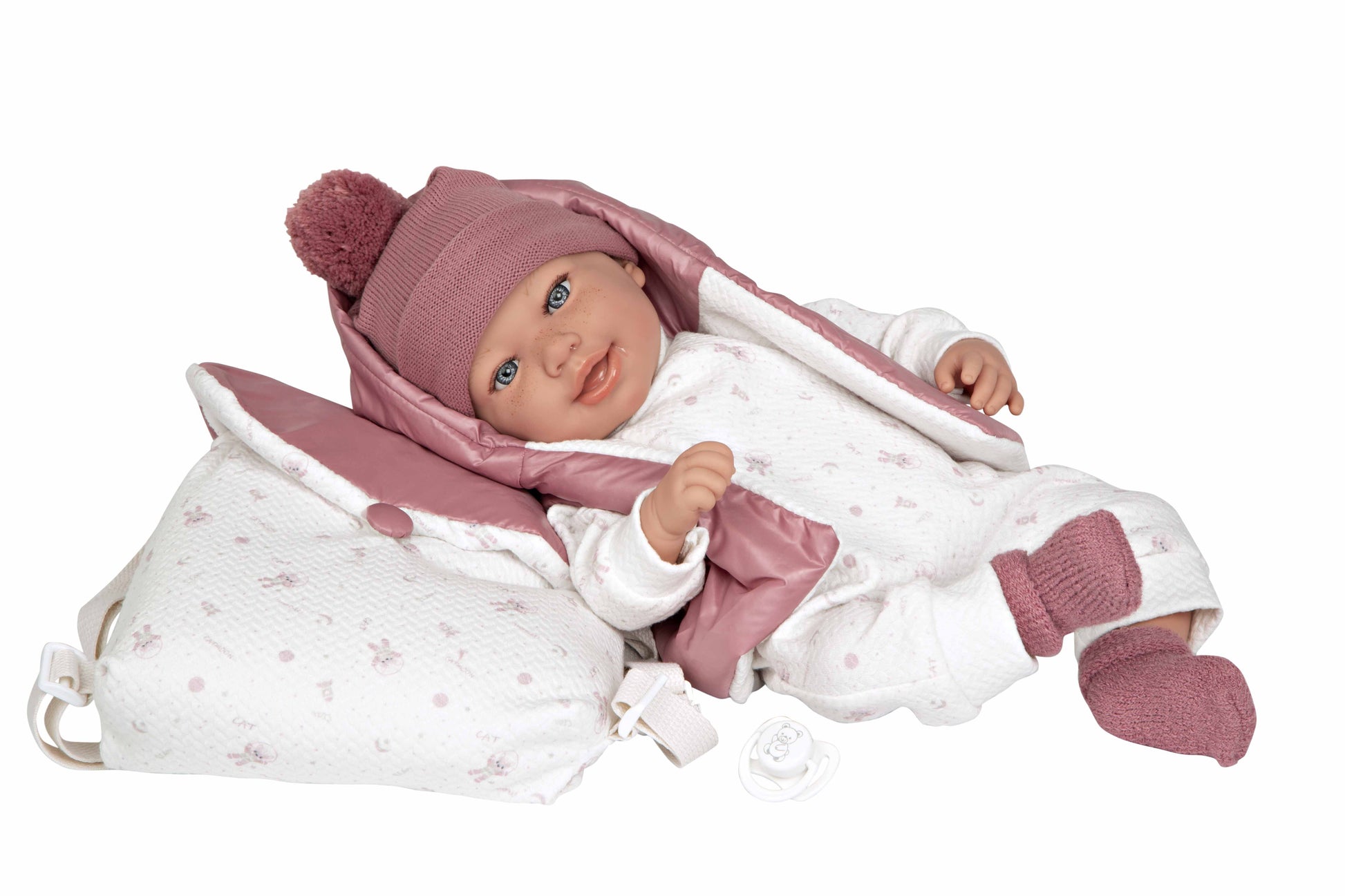 Muñeca con Peso Elegance 45 cm - Adi Rosa con Mochila - Arias 65376