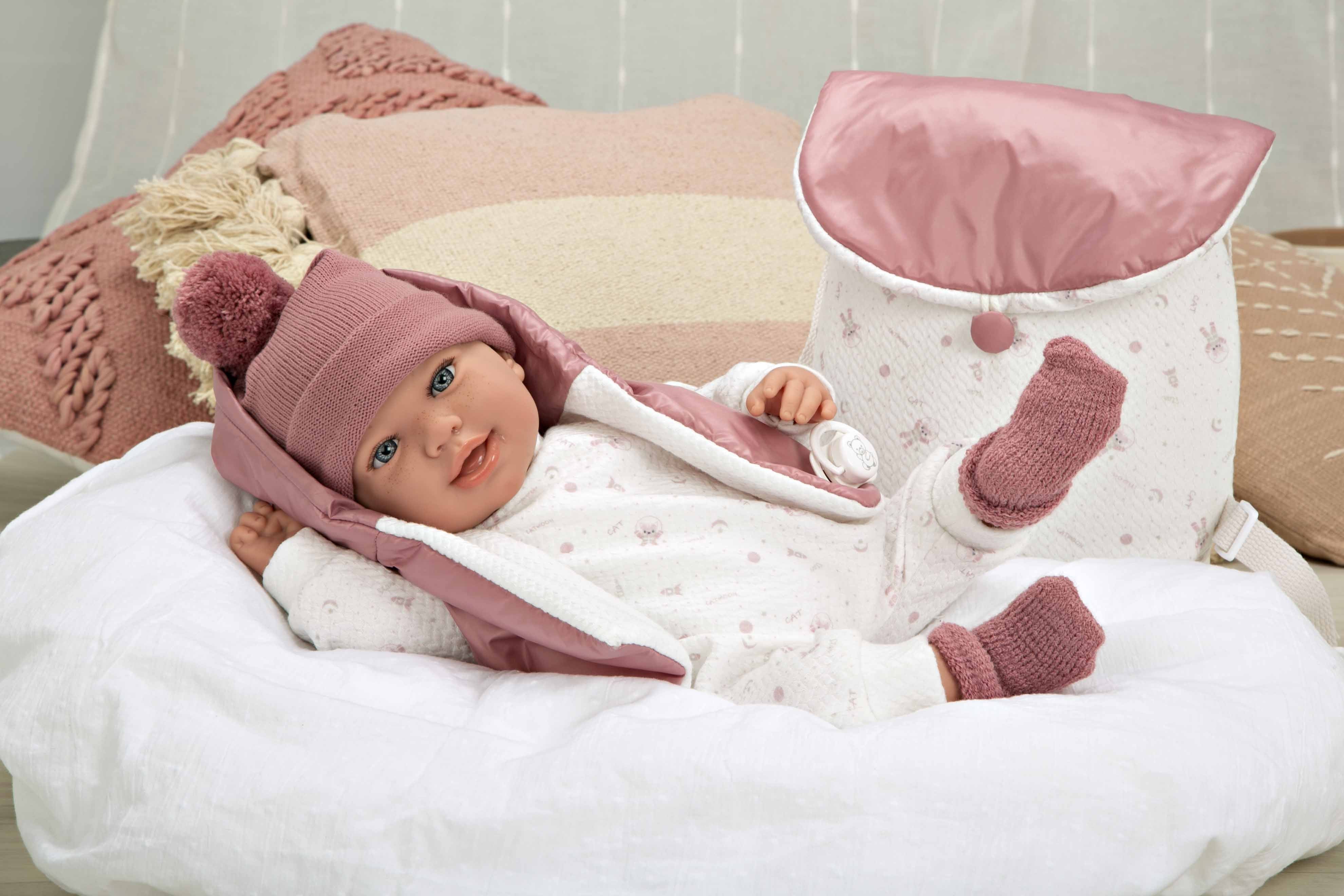 Muñeca con Peso Elegance 45 cm - Adi Rosa con Mochila - Arias 65376