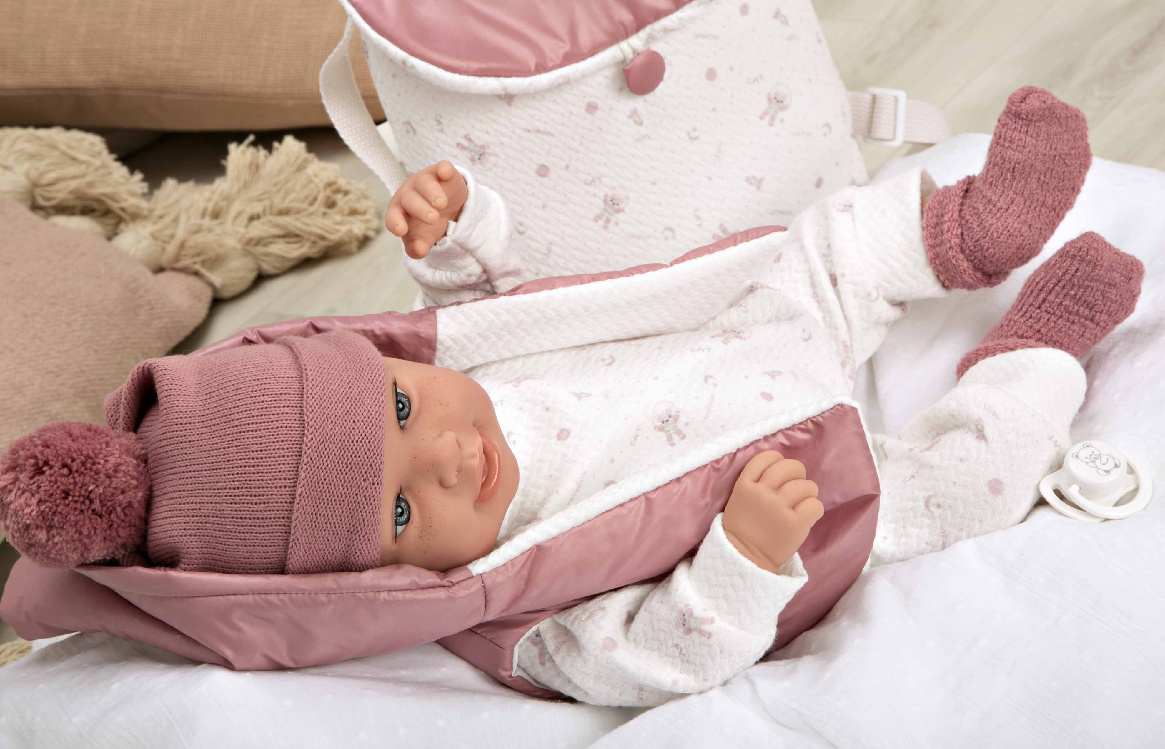 Muñeca con Peso Elegance 45 cm - Adi Rosa con Mochila - Arias 65376