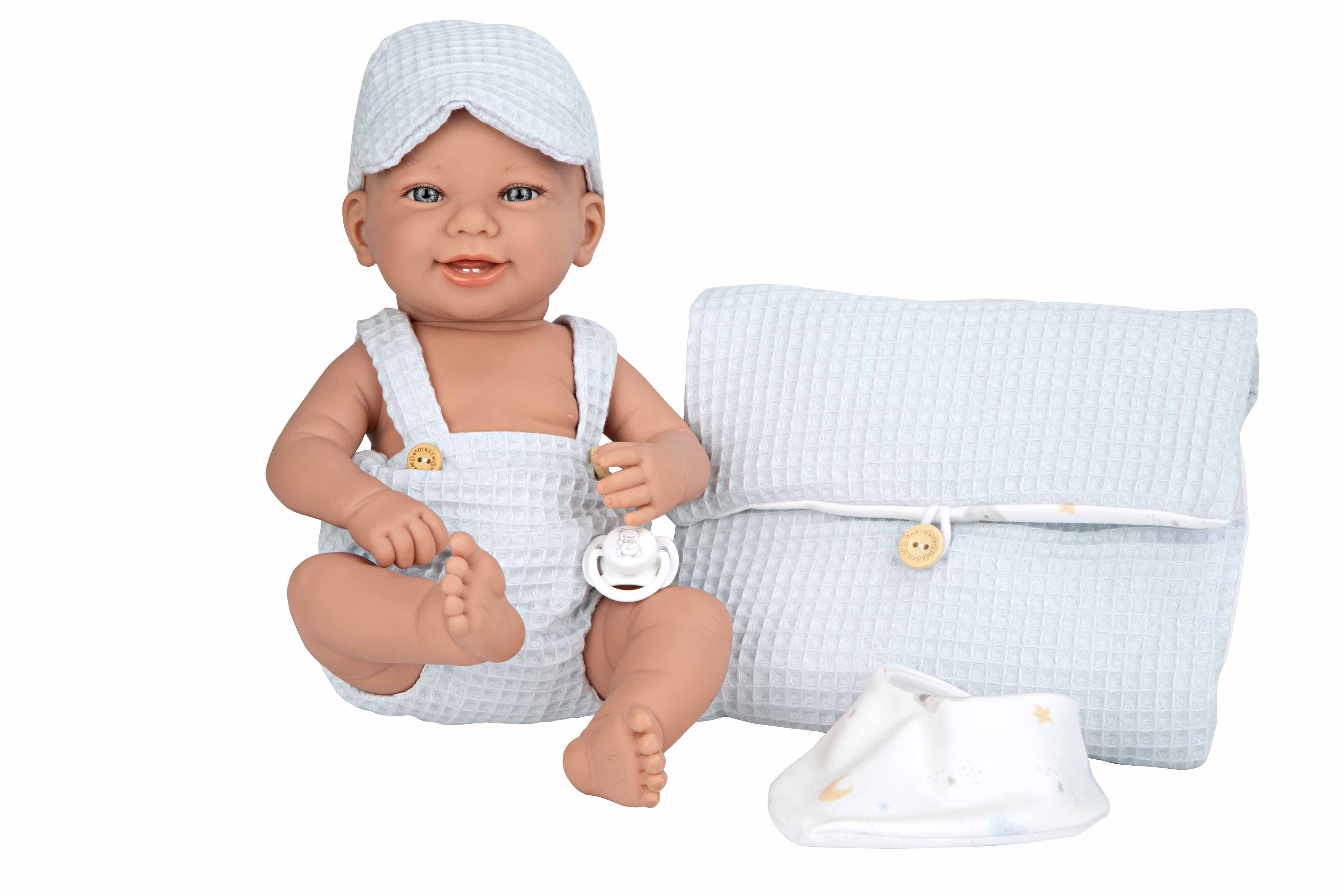 Muñeca Elegance 42 cm Zoe Azul con Cambiador y Babero - Arias 65372