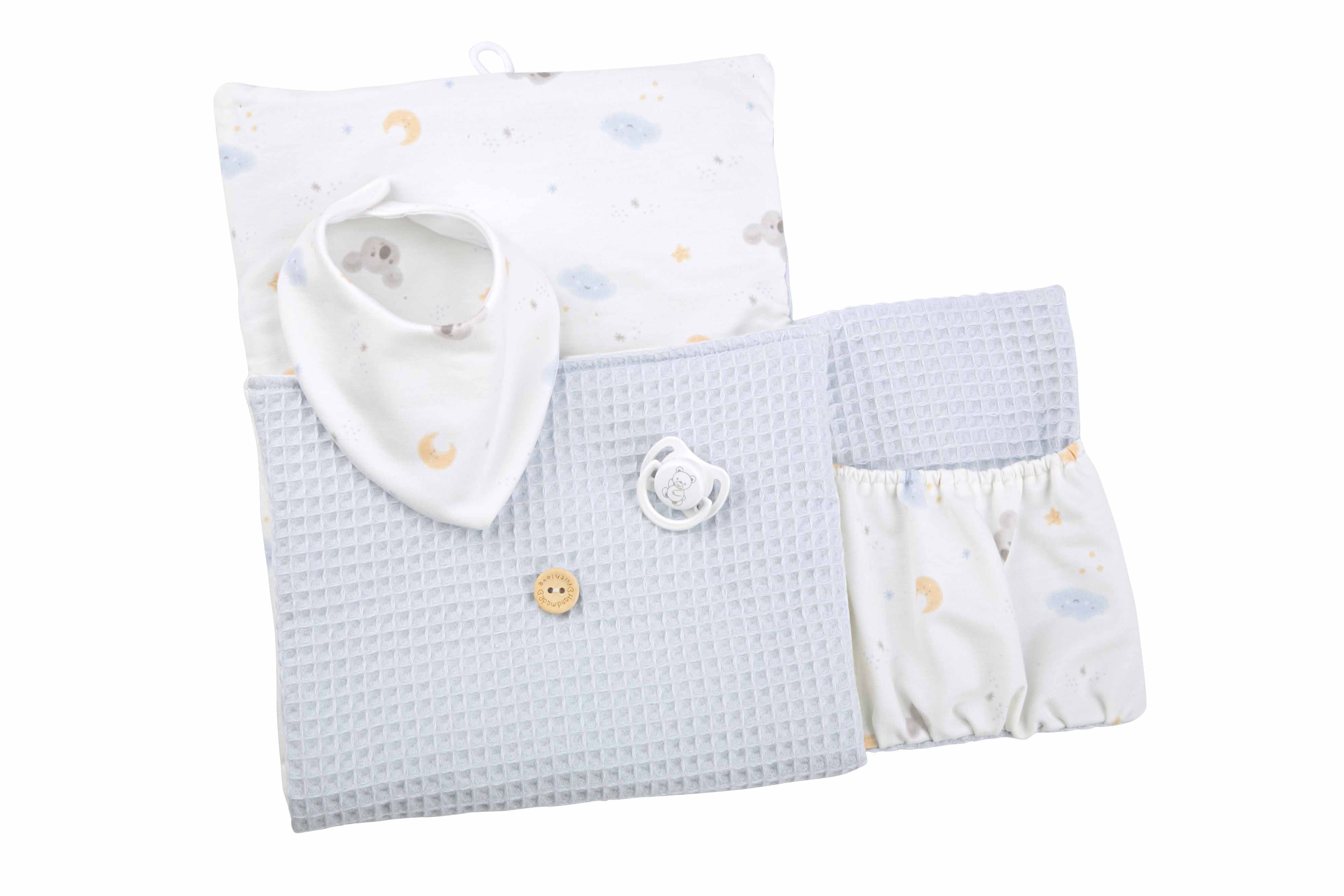 Muñeca Elegance 42 cm Zoe Azul con Cambiador y Babero - Arias 65372