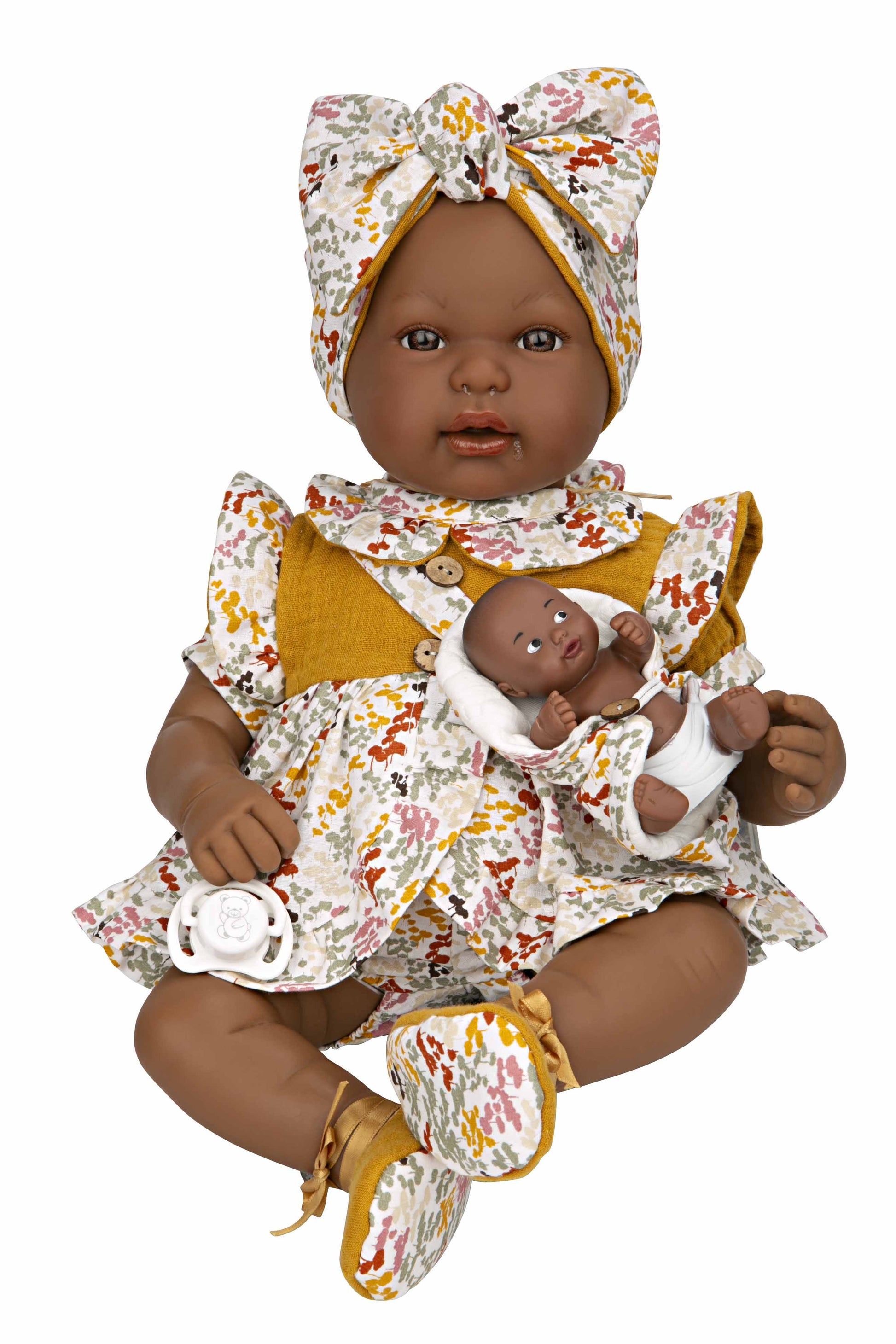 Muñeca Elegance 45 cm Mies Mulata y Aran Mostaza - Arias 65370