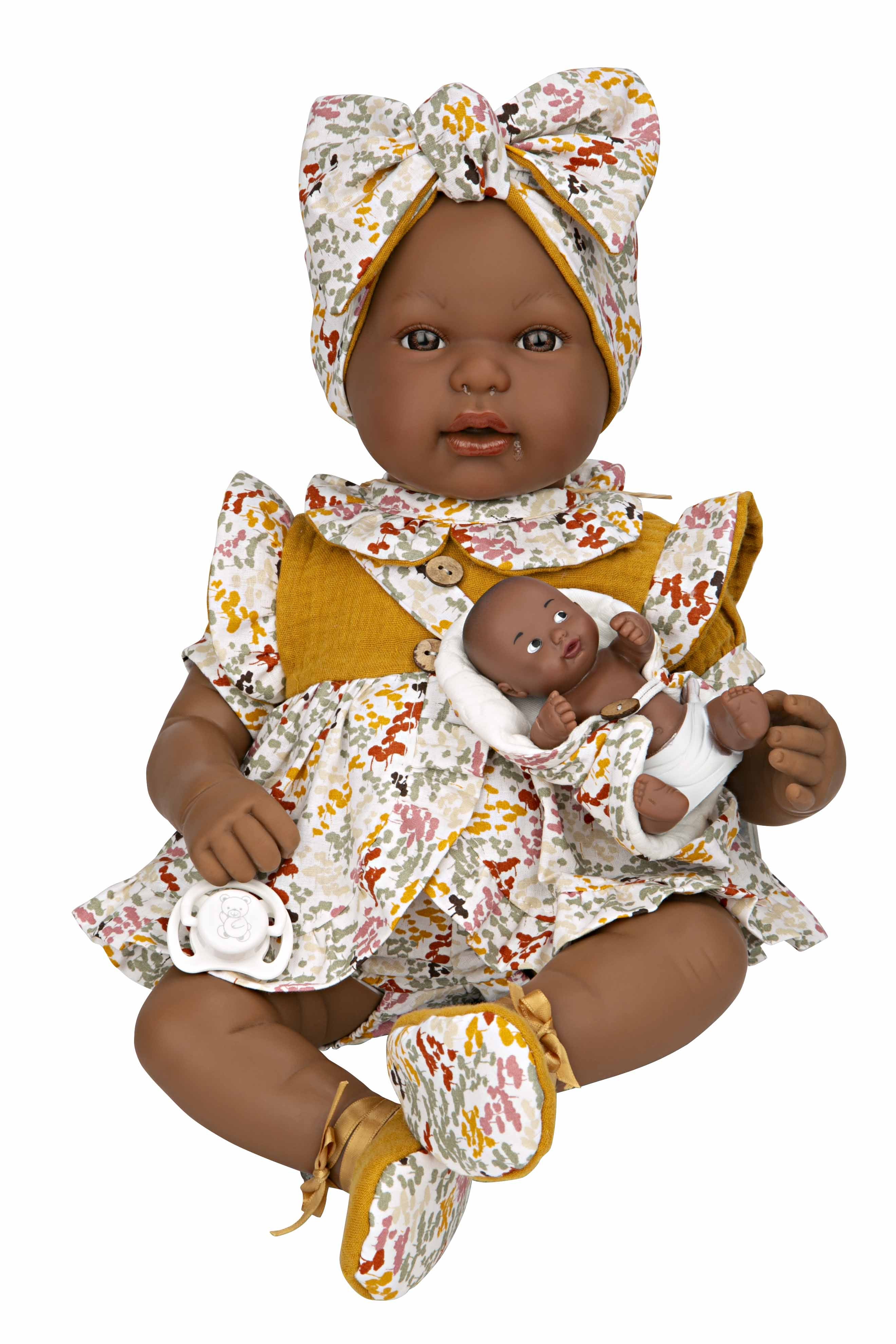 Muñeca Elegance 45 cm Mies Mulata y Aran Mostaza - Arias 65370