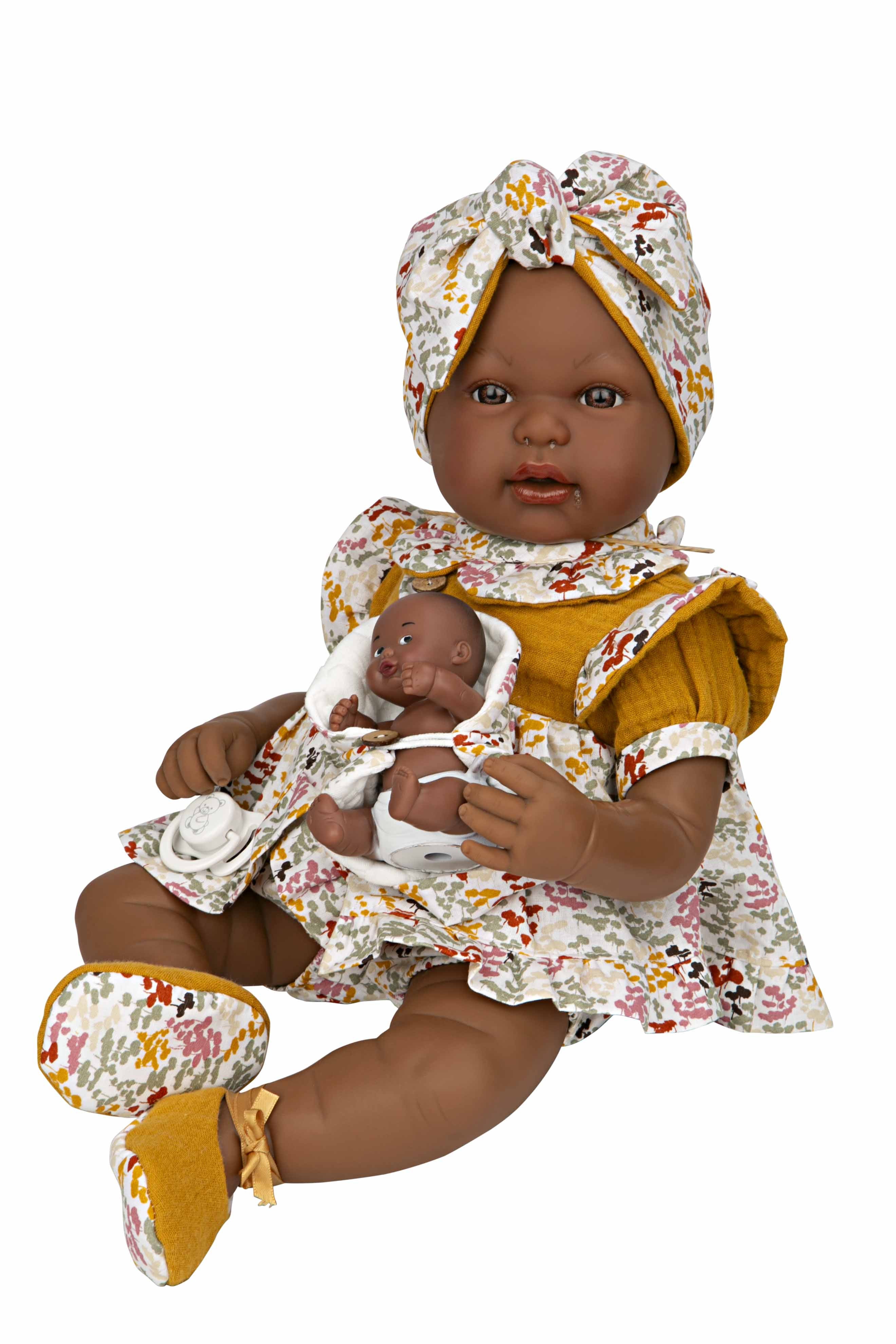 Muñeca Elegance 45 cm Mies Mulata y Aran Mostaza - Arias 65370